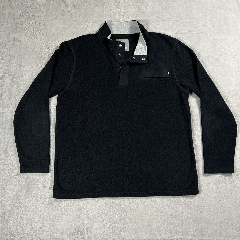 Free Fly Sweater Mens 2XL Black Polar Fleece Snap Pullover Huckberry Bamboo‎